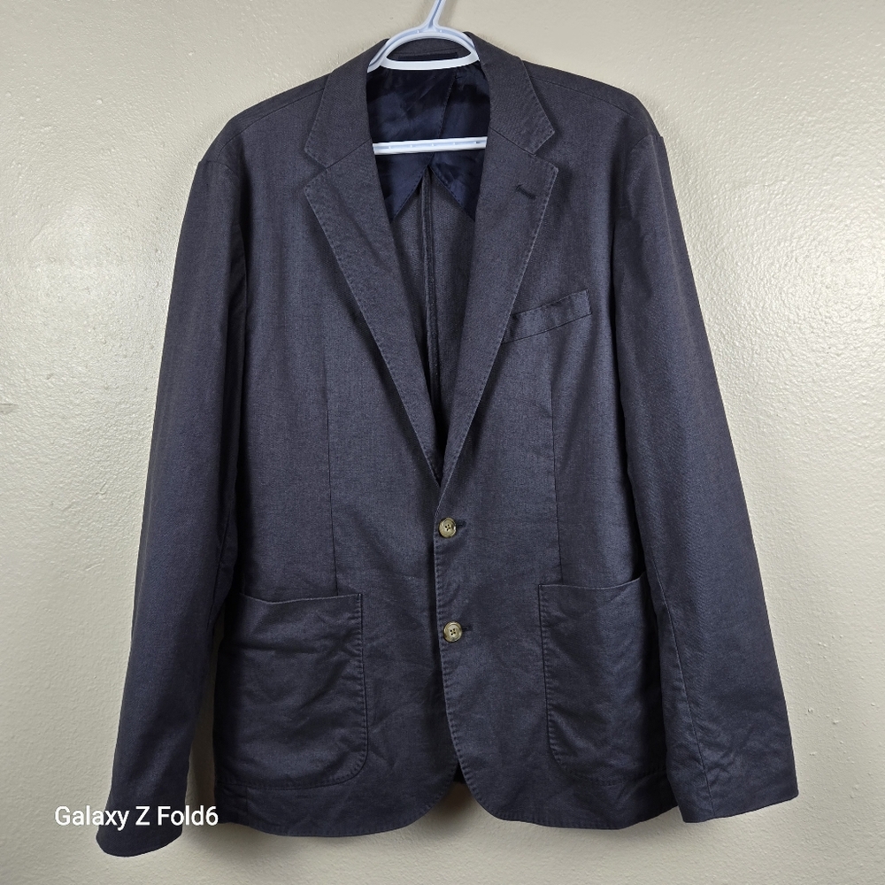 Men’s J.Crew Classic-Fit Hemp- Organic Cotton Blazer Elastane Size‎ M EUC